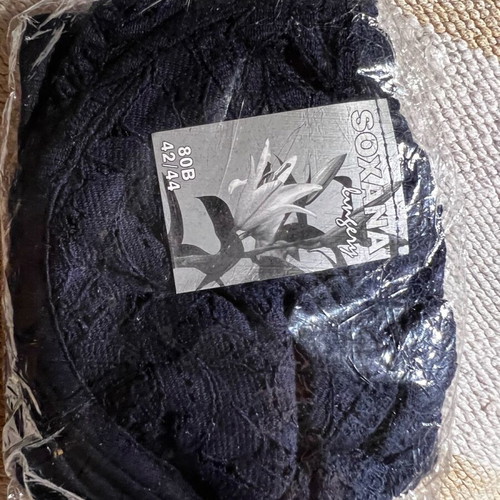 Navy blue lingerie set 100% cotton, new, size 80B