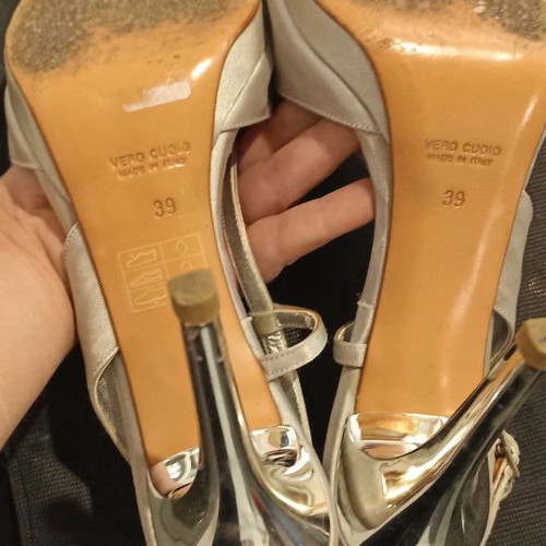 Gilda silver shiny sandal used size 39