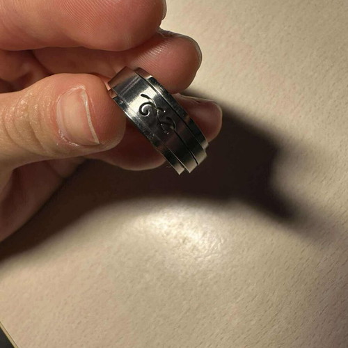 Men's Steel Rings Set like new, black and silver