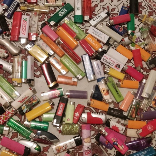 Lighters used, collection of 484 pieces
