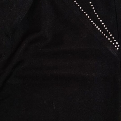 Classic fabric pants with rhinestones, black, size S