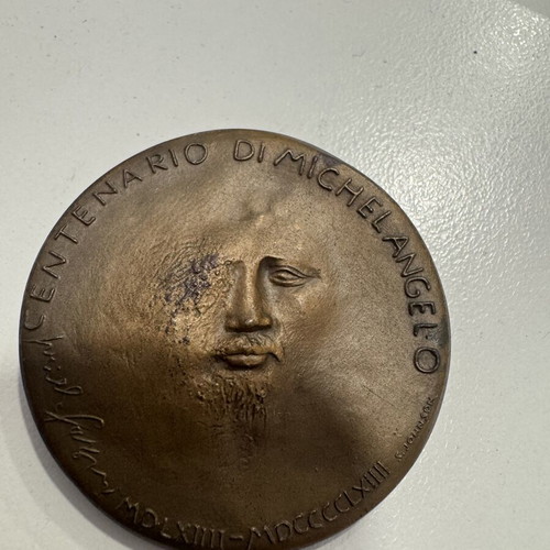Michelangelo medal used, 5 cm diameter, 76 g