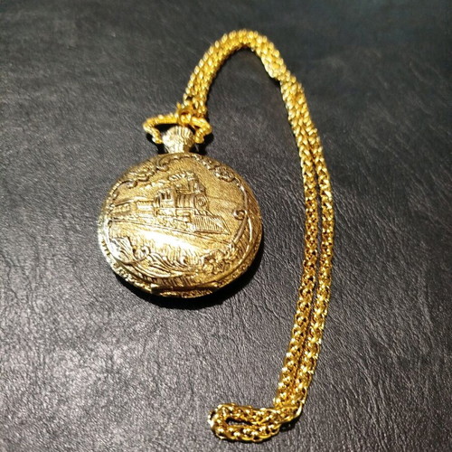 Swiss pocket watch used, mechanical, gold plated