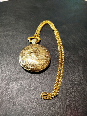 Swiss pocket watch used, mechanical, gold plated