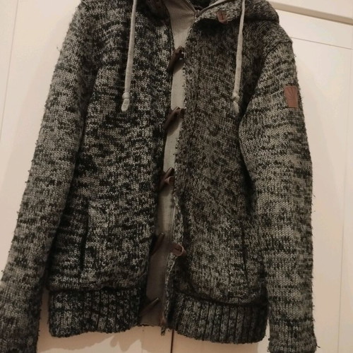 Funky Buddha men's cardigan jacket large like new, black gray