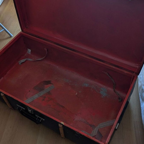Vintage trunk suitcase 1950-1960 refurbished, large size