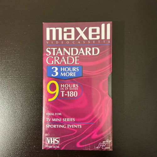 VHS Maxell 180M new, sealed, three-hour