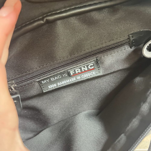 FRNC crossbody bag used, off white quilted, handmade