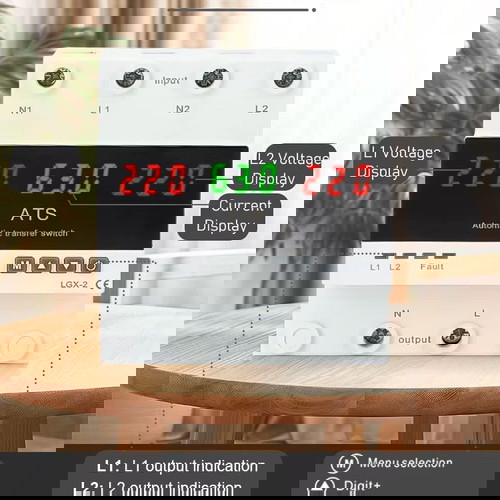 2P 220V προστασία πάνω και κάτω από τάση ρυθμιζόμενο στα 63A διακόπτης αλλαγής με ψηφιακή οθόνη