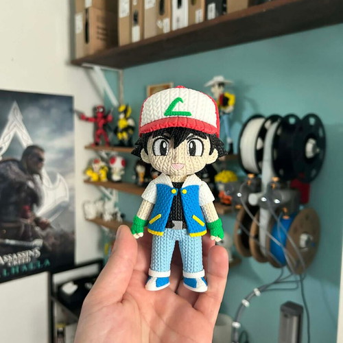 Ash Ketchum Pokemon 3d Printed Figure new