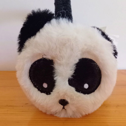 Zara Plush Ear Protectors Panda Design new, black and white