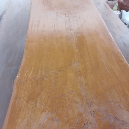 Monastic handmade solid wood table with benches