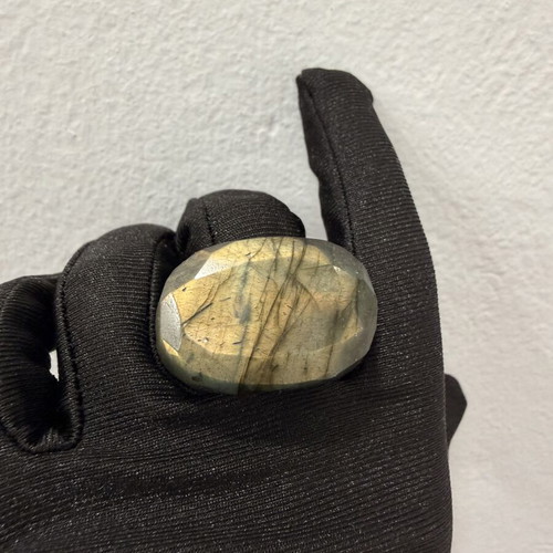 Labradorite ring with yellow fire, new