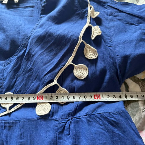 Apache cotton summer dress XS - S, blue and white