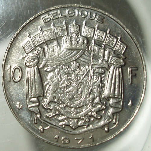 10 Francs coin used, lot of 3 pieces 1971-1975