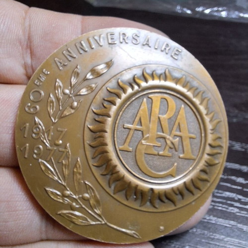 Bronze Medal Commemorating 60th Anniversary of ARAC 1977, like new