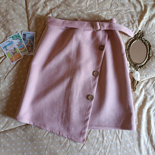 Pink short skirt used, size S, velvet texture