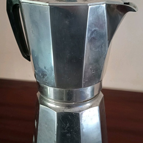 Moka pot large used, stove and gas compatible, 2-3 cups espresso