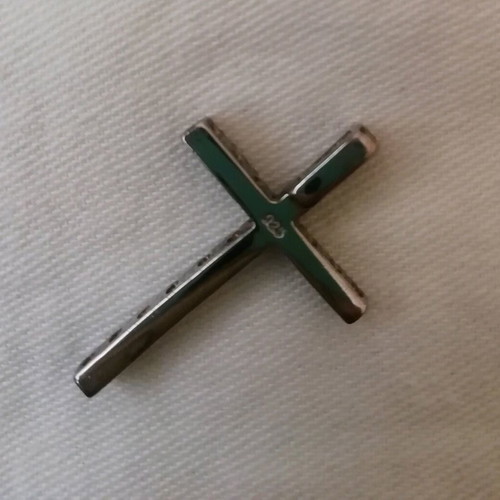 Silver 925 cross like new with zircon 2x3cm