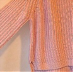  Γυναικείο κοντό πουλόβερ σε απαλό ροζ χρώμα, Extra Large