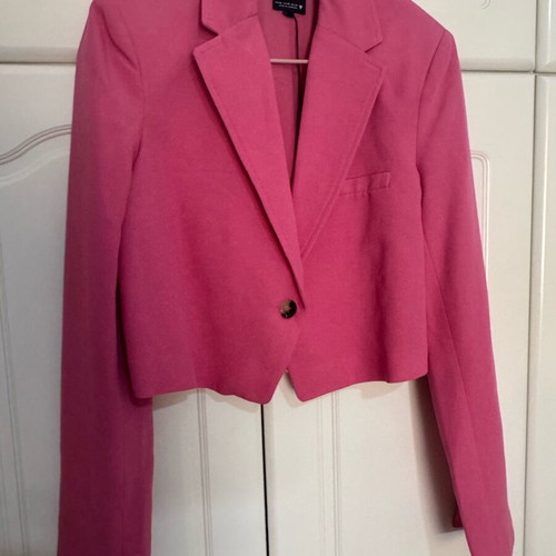 Zara crop jacket like new, pink, size XS