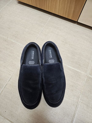 Geox men's blue suede loafers size 43 like new with anatomical leather insole