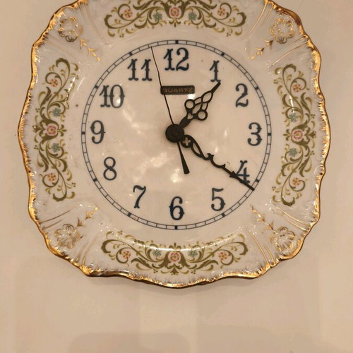 Porcelain wall clock used 70s-80s, rare