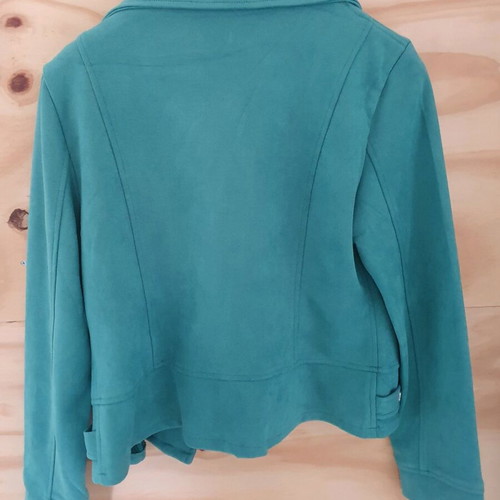 Bikerstyle suedelook green jacket new, size L