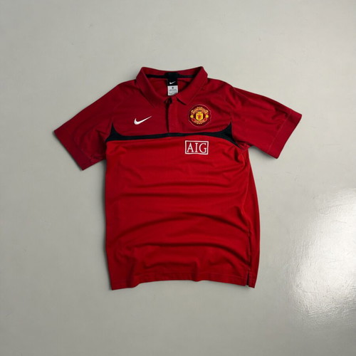 Nike Vintage Y2K Manchester United Polo Shirt 2011-2012 Red like new
