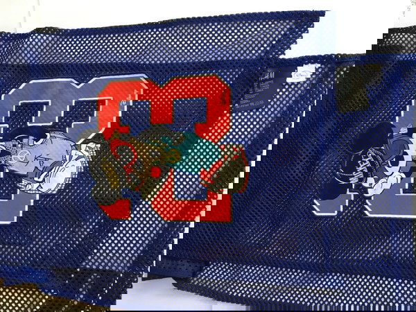 H&M by Moschino Disney Mickey Minnie Jeremy Scott Logo Mesh Blue Scarf