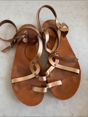Sandalista leather ancient Greek sandals used, size 36, rose gold
