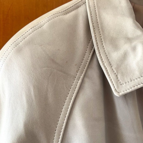 Leatherstill leather trench coat, made in Italy, size S, beige