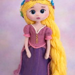 Knitted Rapunzel doll new
