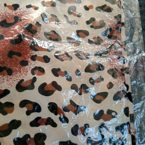 Silk scarf with leopard print, 52x52 cm