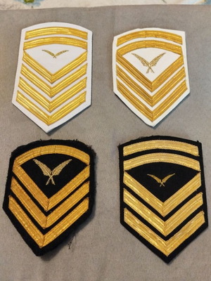 Petty officer insignia used, Hellenic Navy, all together
