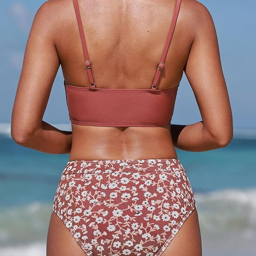 Women's swimsuit with high waist and V-neckline, size S, like new