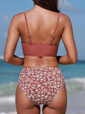 Women's swimsuit with high waist and V-neckline, size S, like new