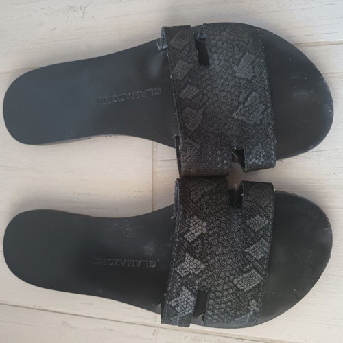 Glamazons sandals used, leather, size 39, black