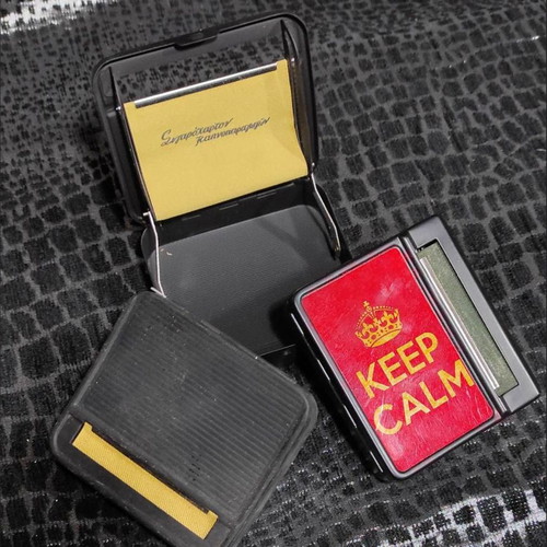 Rolling tobacco cases used, set of 3 pieces