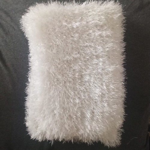 White scarf like new with silver sparkles and decorative beads