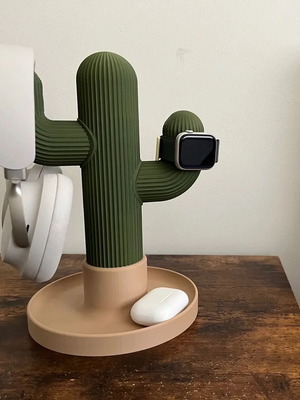 Cactus Organizer headphone stand 3D printed new