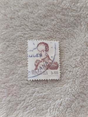 Venezuela stamp used, 800 Bolívares, Simon Bolivar