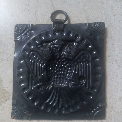 Bronze double-headed eagle hanging decoration, 8x8 cm