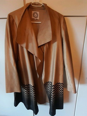 VS suede jacket new, spring, black and beige with patterns