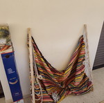Double hammock up to 150kg with rods and rope, new