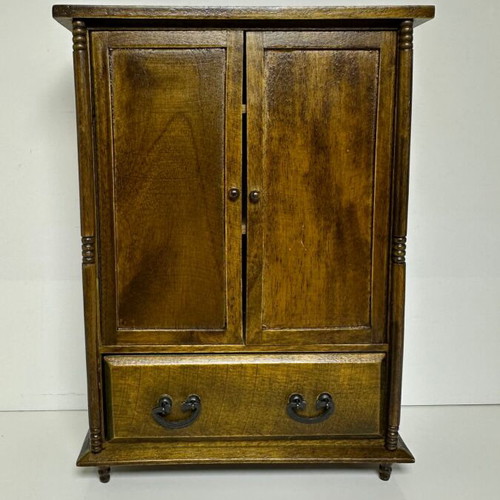 Wooden miniature wardrobe for dollhouse or decoration
