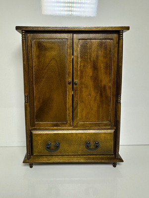 Wooden miniature wardrobe for dollhouse or decoration