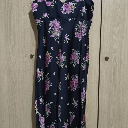 Zara satin dress, black, size L