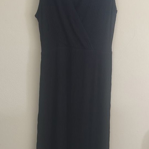 ZUIKI Black ribbed sleeveless dress one size with elastic waist