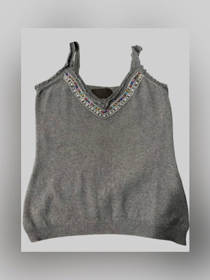 Scervino Street top made of cashmere and silk like new, grey with stones